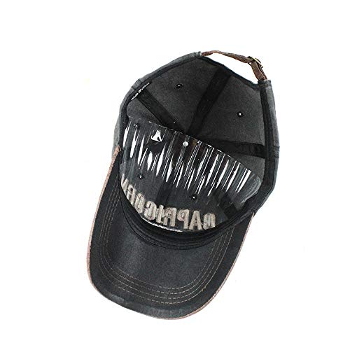 Gorra de béisbol para hombre Denim Streetwear mujer papá sombrero Snapback bordado hombre Cap Casual Gorra (F363 Black)