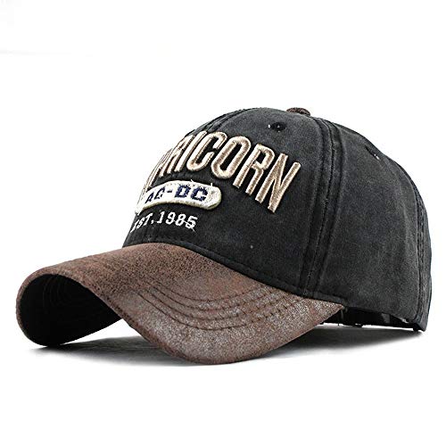 Gorra de béisbol para hombre Denim Streetwear mujer papá sombrero Snapback bordado hombre Cap Casual Gorra (F363 Black)