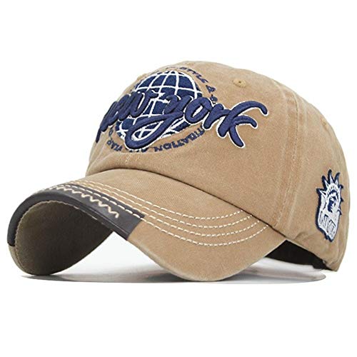 Gorra - Gorra para hombre y mujer, algodón bordado de verano, ajustable, gorra para hombre y deporte (khaki)