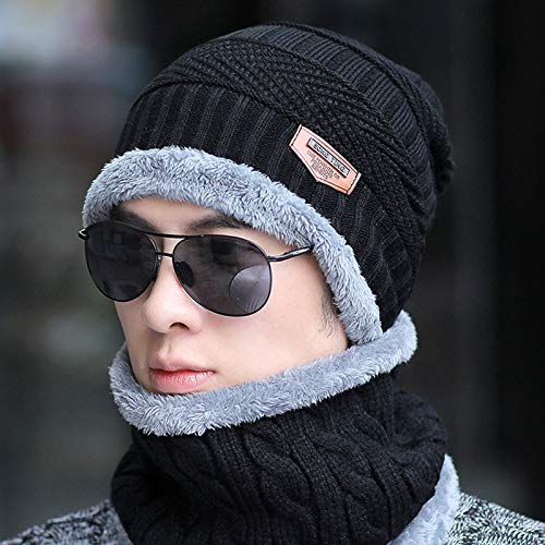 Gorro de Punto Coreano de Invierno para Hombre con Engrosamiento de Terciopelo para Mantener la cálida afluencia de jóvenes Gorra Salvaje de Baotou