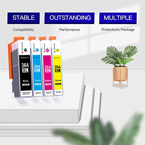 GPC Image Cartuchos de Tinta Compatible para HP 364 364XL (Negro/Cian/Magenta/Amarillo) para HP Deskjet 3070A, Photosmart 5510 5515 5520 5522 5524 6510 6520 6515 7510 7520 7515 B8550 B110c Impresora