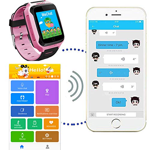 GPS LBS Tracker Smartwatch Niños - Reloj Inteligente Niña con SOS Cámara Juegos Despertador, Reloj Niña con Llamada, Reloj Inteligente Niños Compatible IOS Android, Smartwatch Niña Estudiante Escuela