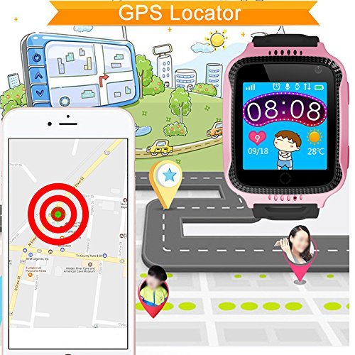 GPS LBS Tracker Smartwatch Niños - Reloj Inteligente Niña con SOS Cámara Juegos Despertador, Reloj Niña con Llamada, Reloj Inteligente Niños Compatible IOS Android, Smartwatch Niña Estudiante Escuela