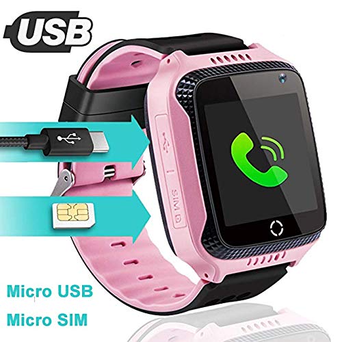 GPS LBS Tracker Smartwatch Niños - Reloj Inteligente Niña con SOS Cámara Juegos Despertador, Reloj Niña con Llamada, Reloj Inteligente Niños Compatible IOS Android, Smartwatch Niña Estudiante Escuela
