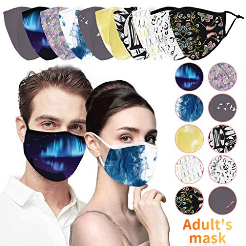 Gpure Bonitas Mujer 3D Lavables Filtro Insertable ?Á????????? Adulto Anti Niebla Variedad Opciones Impresión De Fotografías Reutilizables Exteriores Sport Bufanda (G)