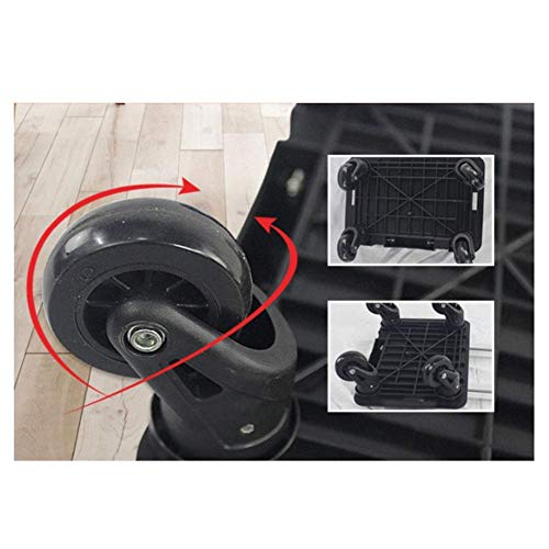 GQQ Carrito para Uso General Carrito de Compras Plegable para Comestibles, Carrito para Dos Manos de Empujar Y Tirar de 4 Ruedas, Bolsa de Compras Desmontable, Palanca Telescópica, Rotación de 360 ​​