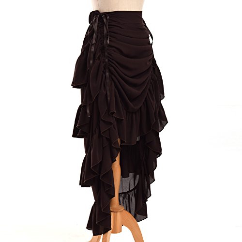 GRACEART Mujeres Victoriano Steampunk Falda (M, Marrón)
