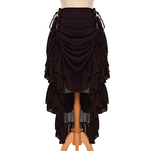 GRACEART Mujeres Victoriano Steampunk Falda (M, Marrón)
