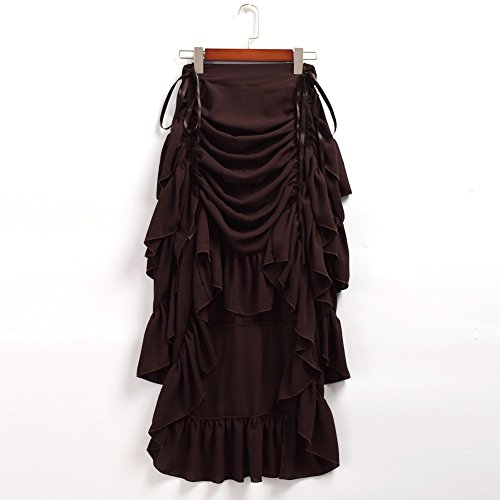 GRACEART Mujeres Victoriano Steampunk Falda (M, Marrón)