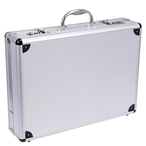 Gräwe - Maletín de aluminio con compartimento para documentos, color plateado