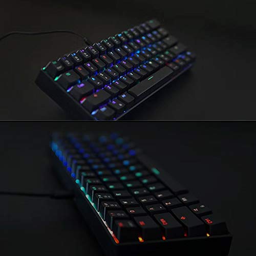 Grborn MOTOSPEED CK61 RGB Teclado mecánico para Juegos OUTMU Interruptores Rojos Teclado 61 Teclas Anti-Efecto Fantasma con luz de Fondo para Juegos Negro