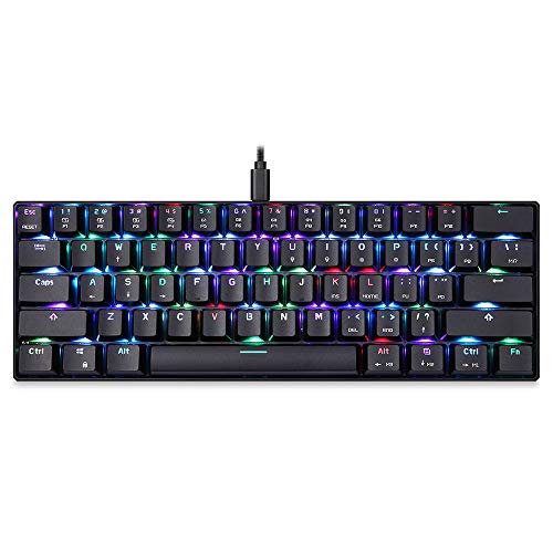 Grborn MOTOSPEED CK61 RGB Teclado mecánico para Juegos OUTMU Interruptores Rojos Teclado 61 Teclas Anti-Efecto Fantasma con luz de Fondo para Juegos Negro