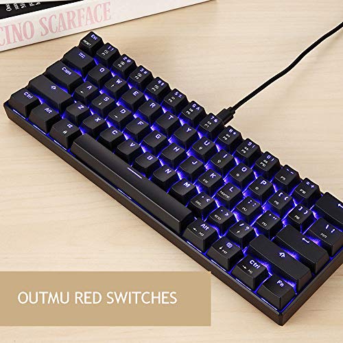 Grborn MOTOSPEED CK61 RGB Teclado mecánico para Juegos OUTMU Interruptores Rojos Teclado 61 Teclas Anti-Efecto Fantasma con luz de Fondo para Juegos Negro