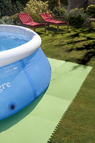 Gre MPF819 - Protector de Suelo para Piscina, 9 piezas, Color Verde, 4,5 mm de Grosor