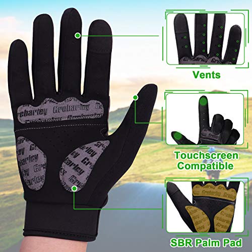 Grebarley Guantes de Ciclismo Bicicleta Montaña-Acolchados Bicicleta de Carretera de Hombres Mujeres Antideslizante Pantalla Táctil (L)