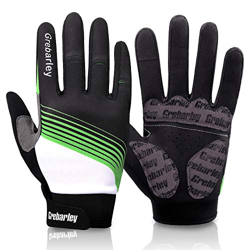 Grebarley Guantes de Ciclismo Bicicleta Montaña-Acolchados Bicicleta de Carretera de Hombres Mujeres Antideslizante Pantalla Táctil (L)