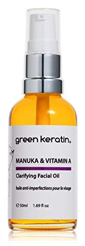 Green Keratin Mancha de aceite facial Manuka y vitamina A | Aceites de jojoba, sandía, manuka y vitamina A | Propenso a las manchas y signos de envejecimiento del aceite de la piel | 50ml