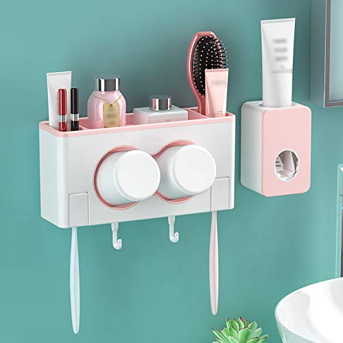 GreenAppoint Los titulares de cepillo de dientes de montaje en pared no profundizar titular cepillar los dientes Adhesivo Wash-cuadro Organizador Cepillos de dientes colgantes con las tazas for los am