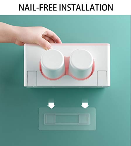 GreenAppoint Los titulares de cepillo de dientes de montaje en pared no profundizar titular cepillar los dientes Adhesivo Wash-cuadro Organizador Cepillos de dientes colgantes con las tazas for los am