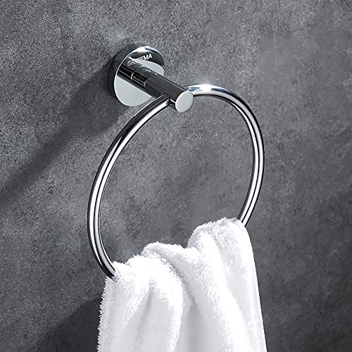 GRIFEMA Ibiza - Toallero de anilla, argolla redondo, accesorios de baño, Latón, Cromo