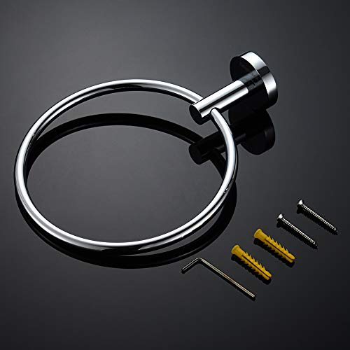 GRIFEMA Ibiza - Toallero de anilla, argolla redondo, accesorios de baño, Latón, Cromo