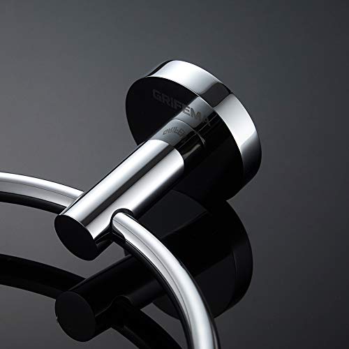 GRIFEMA Ibiza - Toallero de anilla, argolla redondo, accesorios de baño, Latón, Cromo