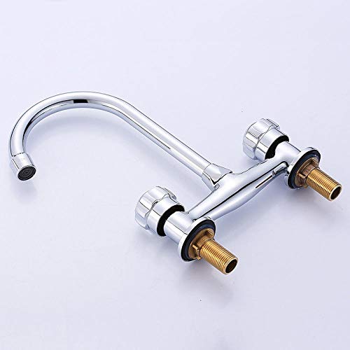 Grifo De Cocina Grifo De Lavabo Grifo De Baño Doble Mango Doble Agujero Cocina De Hotel Lavabo Grifo De Lavabo De Estilo Antiguo Grifo De Lavabo Vertical Frío Y Caliente 15 Cm De Doble Agujero