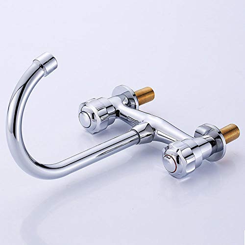 Grifo De Cocina Grifo De Lavabo Grifo De Baño Doble Mango Doble Agujero Cocina De Hotel Lavabo Grifo De Lavabo De Estilo Antiguo Grifo De Lavabo Vertical Frío Y Caliente 15 Cm De Doble Agujero