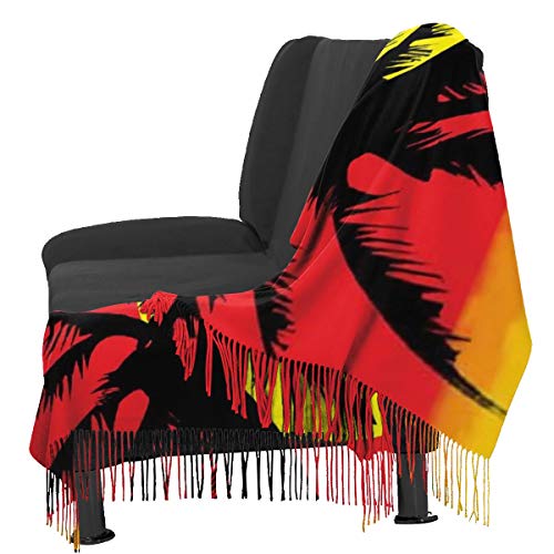 Grill Tree Island Sunset Borlas cálidas elegantes para mujer Bufanda suave Invierno Manta grande Abrigo Chal Regalo de Navidad para Madre Novia Hermana