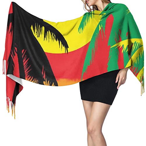Grill Tree Island Sunset Borlas cálidas elegantes para mujer Bufanda suave Invierno Manta grande Abrigo Chal Regalo de Navidad para Madre Novia Hermana