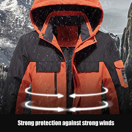 GTRR Chaquetas Al Aire Libre para Hombres Y Mujeres Abrigos Al Aire Libre para Parejas Ropa De Montañismo Cálida Impermeable A Prueba De Viento,Male Orange 5XL