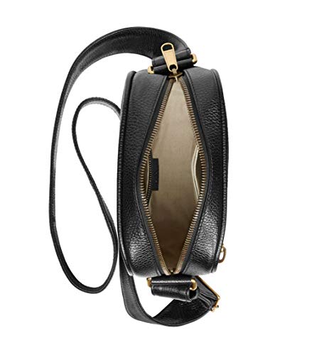 Gucci -Bolsa bandolera con impresión de logotipo de la marca, de cuero negro
