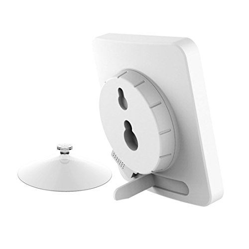 GuDoQi Reloj de Baño, Temporizador de Ducha, Resistente al Agua para Rociar Agua, Pantalla LCD de Termómetro Higrómetro, Ventosa, Reloj de Pared Digital para Ducha, Cocina, Maquillaje (Blanco)