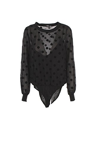 Guess LS Alicia Top Camiseta, Negro (Jet Black Jet Black), S para Mujer