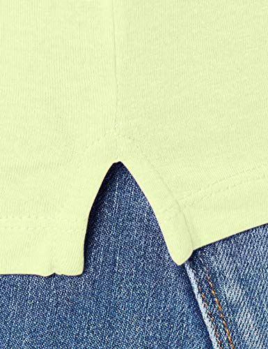Guess SS Cn Basic Triangle Camiseta, Giallo, S para Mujer