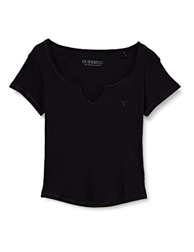 Guess SS Diana Top Camiseta, Negro, S para Mujer