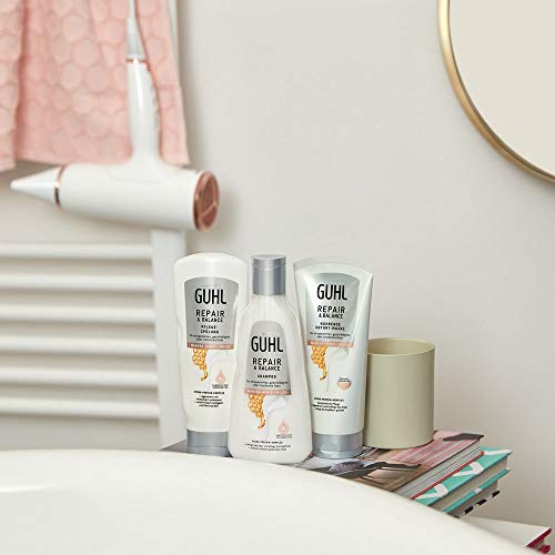 Guhl Repair & Balance - Mascarilla nutritiva inmediata con miel manual y leche para cabello dañado y dañado, 200 ml