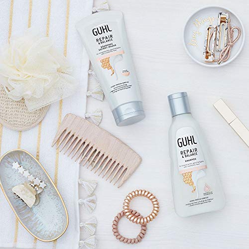 Guhl Repair & Balance - Mascarilla nutritiva inmediata con miel manual y leche para cabello dañado y dañado, 200 ml