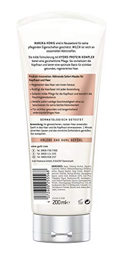 Guhl Repair & Balance - Mascarilla nutritiva inmediata con miel manual y leche para cabello dañado y dañado, 200 ml