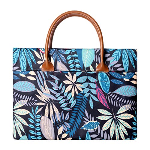 GUOCU Funda para computadoras portátiles - Bolsa portátil Multifuncional para computadora portátil con Correa de Equipaje y manijas supresibles，Azul,15.6"(38.5X26X4 cm)