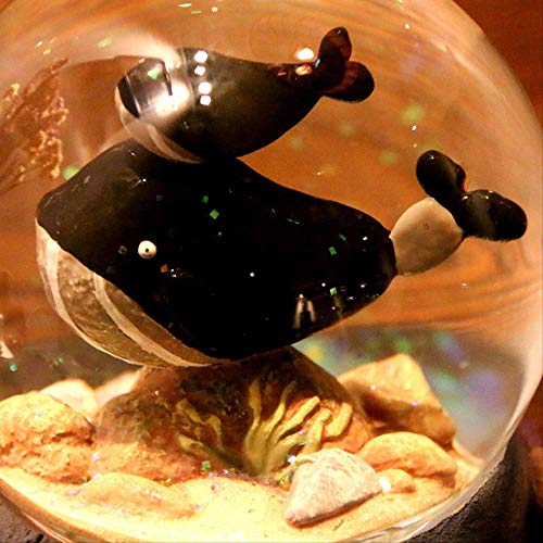 GYINK Caja De Música De La Bola De Cristal De La Ballena, Caja De Ocho Hojas De Copo De Nieve Giratorio Niñas Y Niños Cumpleaños De Navidad Viernes Negro Regalo De Acción De Gracias