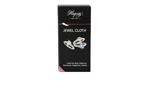 HAGERTY - Paño de joyería - 100% algodón impregnado con la fórmula Exclusiva de Hagerty - para Diamantes, zafiros, rubíes, Oro y Platino - Retoque rápido para Joyas Preciosas.