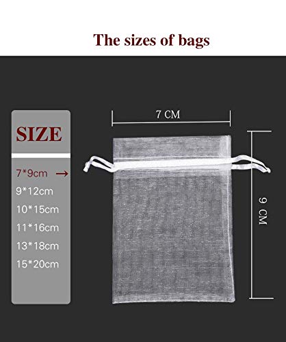 HAILAN - Bolsas de organza, 100 unidades, 9 x 12 cm, color morado oscuro