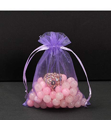 HAILAN - Bolsas de organza, 100 unidades, 9 x 12 cm, color morado oscuro