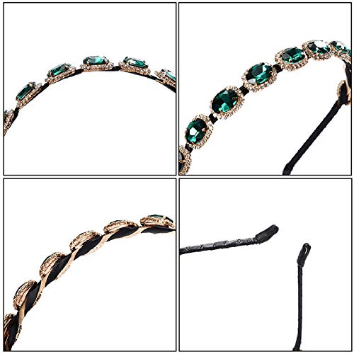 Haimeikang Moda Nuevas señoras Diadema Diamante de imitación Piedras preciosas Perla Bisel Tocado 1 unid Mujeres Elegante Retro Accesorios para el cabello-2