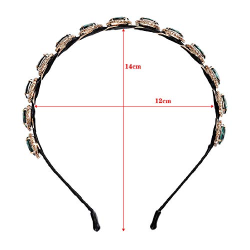 Haimeikang Moda Nuevas señoras Diadema Diamante de imitación Piedras preciosas Perla Bisel Tocado 1 unid Mujeres Elegante Retro Accesorios para el cabello-2