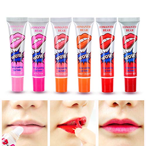 HaiQianXin Magic Peel Off Mask Lip Gloss Impermeable Bebida de Larga duración/Eat/Kiss Maquillaje de lápiz Labial (Color : Rose Pink)