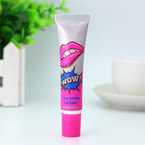 HaiQianXin Magic Peel Off Mask Lip Gloss Impermeable Bebida de Larga duración/Eat/Kiss Maquillaje de lápiz Labial (Color : Rose Pink)