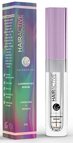 Hairworthy Lashworthy Suero Potenciador Duradero De Pestañas De Para Pestañas Más Largas, Gruesas Y Fuertes. Una fórmula potente para un Look más Hermoso, Delicioso y Notable.