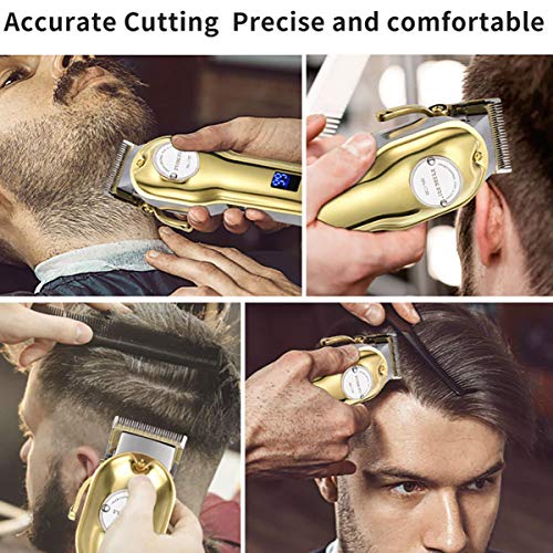 HALASHAO De Cortar el Pelo para Hombres de Pelo Profesional Trimmer Set inalámbrico Recargable Pantalla LCD Longitud Ajustable eléctrico del Corte de Pelo Kit para los Hombres y de Familia